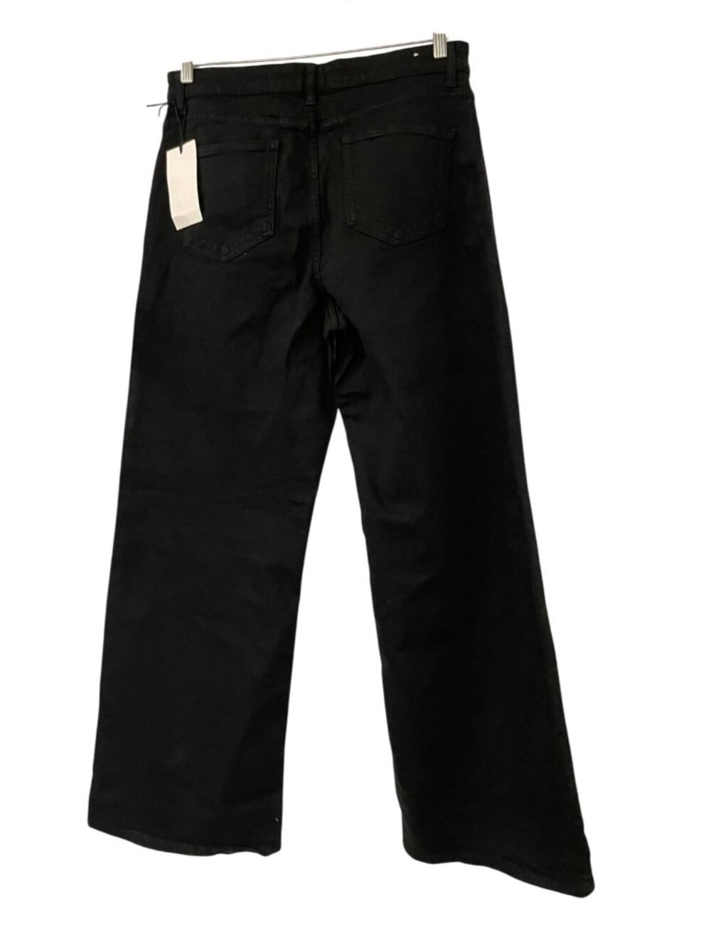 Zara Women Jeans EU 42 US 10 Black Straight High Waist Cotton Blend 8246/244 NWT - Picture 2 of 12